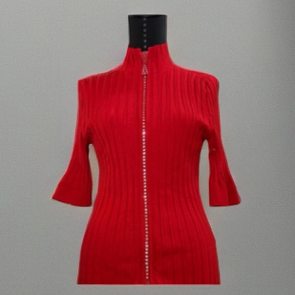 Belldini Vibrant Zip-Up Red Sweater